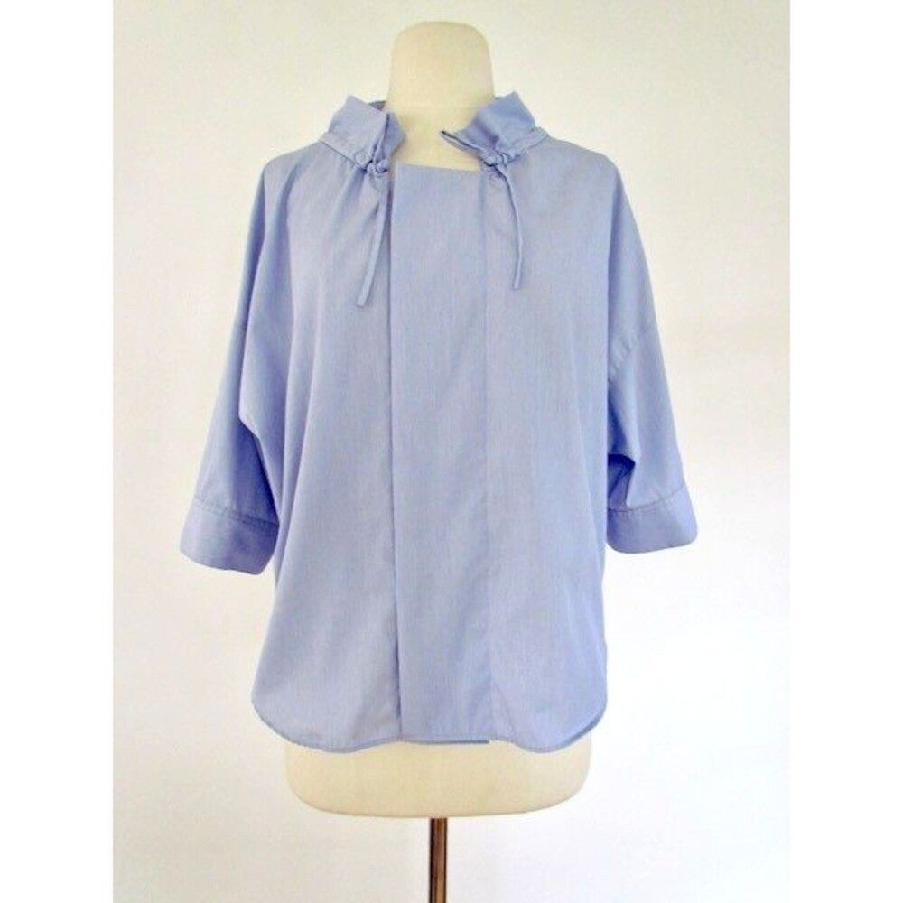 Macphee Tomorrowland Blue Cotton Top Button Oversized Sz 36 Small Made in Japan